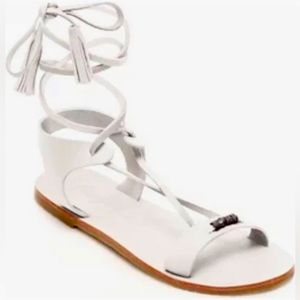 FREE PEOPLE Bryn Barr Wrap Gladiator Sandal White Size 6
